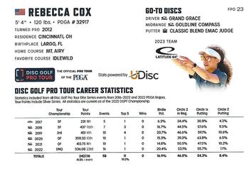 2023 Disc Golf Pro Tour #FPO23 Rebecca Cox Back